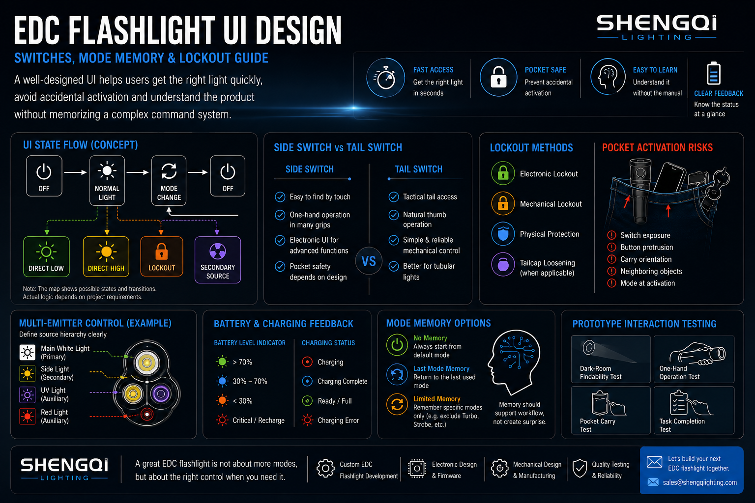 EDC Flashlight UI Design: Switches, Memory and Lockout for Everyday Carry
